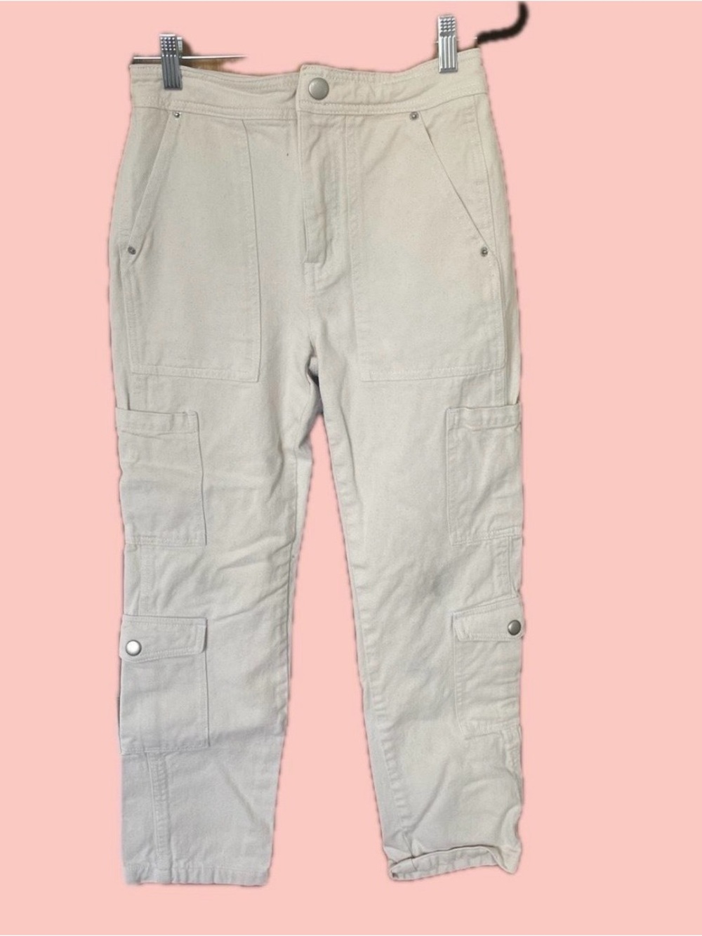 BDG Cream Utility Cargo Track Pants